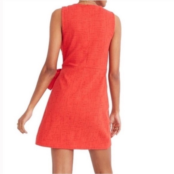 Host pick MADEWELL Texture & Thread Saffron Red Crosshatch Side-Tie Dress Large - Picture 3 of 8